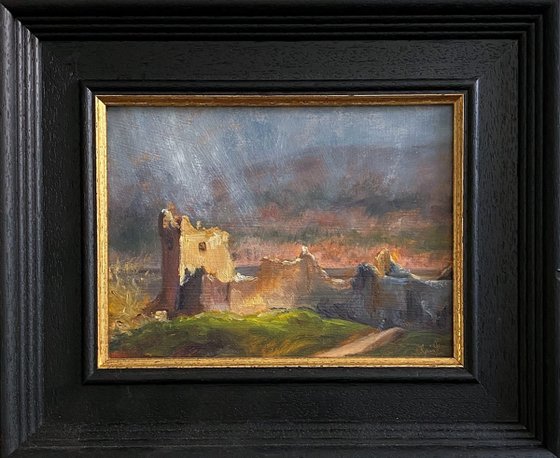 The Castle at Loch Ness framed ready to hang.