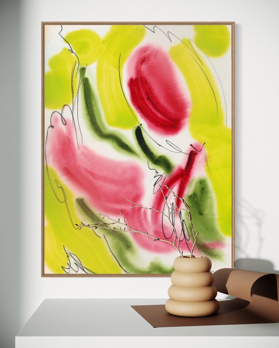 Abstract Oil Painting By Evgenia Makarova, 24 X 31, Abstract Slash And Blur, Original Artwork