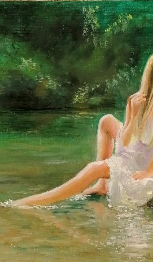 Girl on the river by Susana Zarate Harris