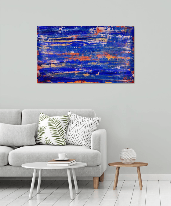 Blue Electric Storm - 122 x 71 cm - Nestor Toro Abstracts