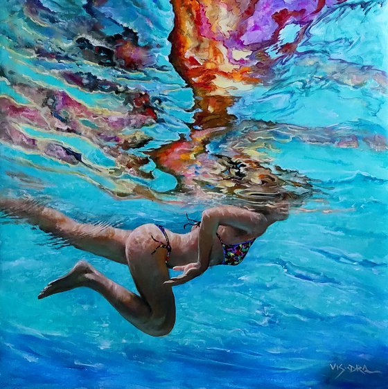 girl swimming9 32x32 in