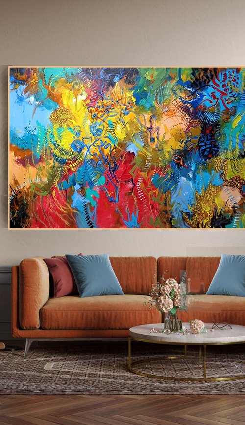 ABSTRACT5 - 73x37 in by Vishalandra Dakur