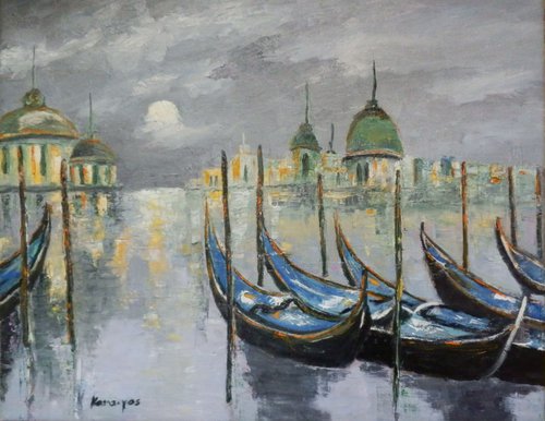 Venice under the moonlight by Maria Karalyos