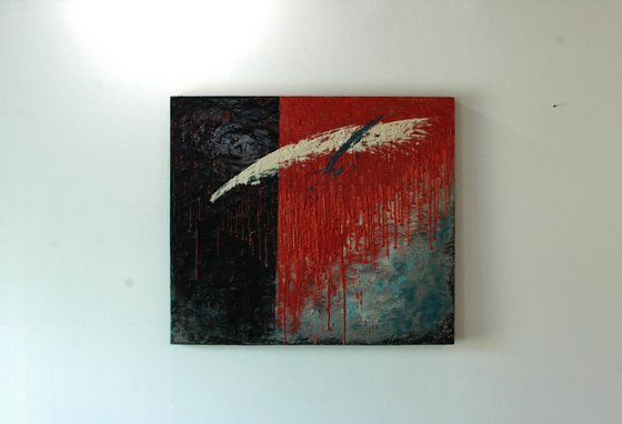 "Feather". Encaustic.