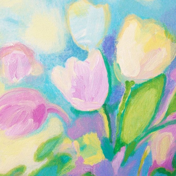 Spring day - tulips in pastel colors
