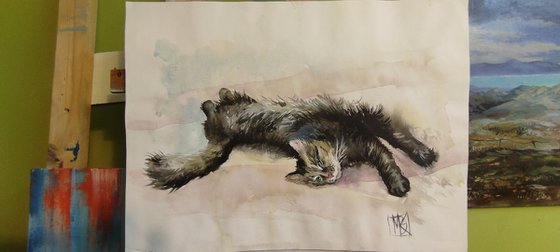 My lovely watercolor cat