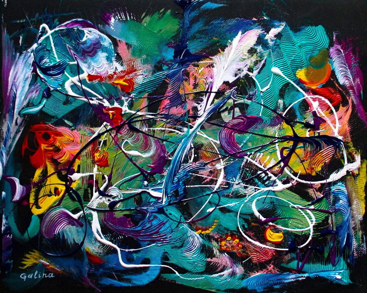 Expressive Abstract Acrylic Painting By Galina Victoria, 20 X 16, Transformation 022122, Original Artwork