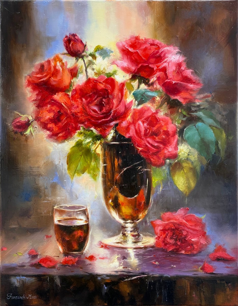 Symphony of red roses by Farzaneh Maddahi