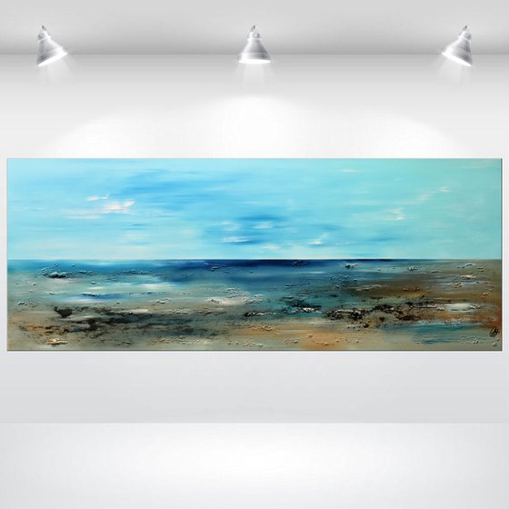 Somewhere - Abstract Art - Acrylic Painting - Canvas Art - Abstract Painting - Modern Seascape -  Statement Painting