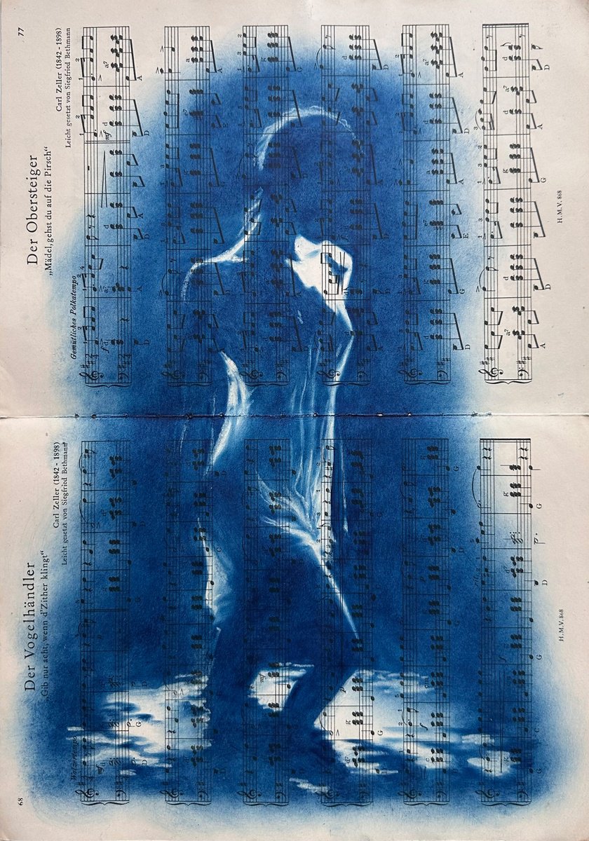Photorealistic Oil Painting , Muse ?4 -Moonlight Blue Silhouette By Julia Shilo, 12 X 17, Artwork For Sale On Artfinder