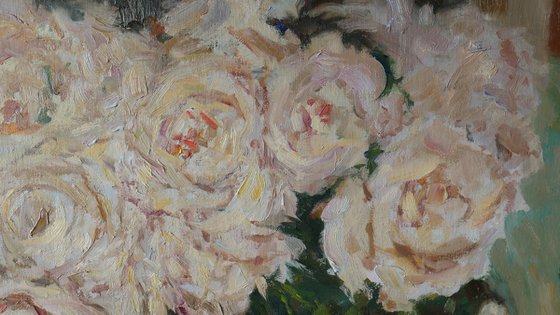 Peonies Near The Night Window