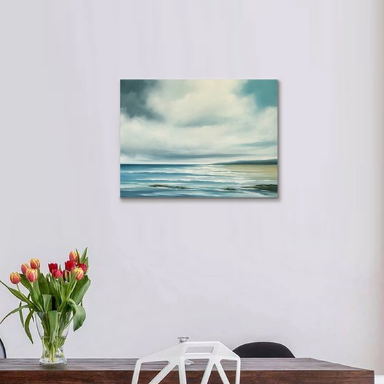 The Rising Tide - Original Seascape Oil Painting on Stretched Canvas