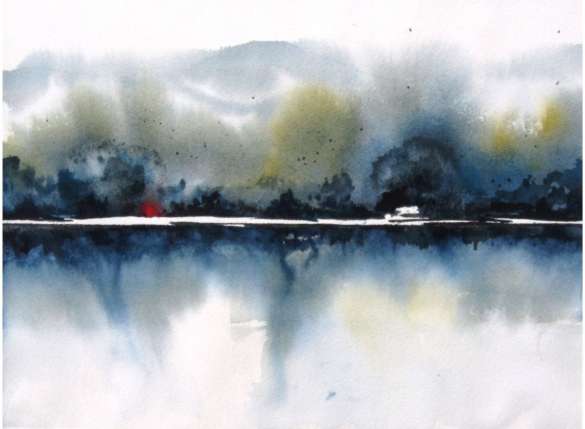 River Mist III - Original Watercolor Painting by CHARLES ASH