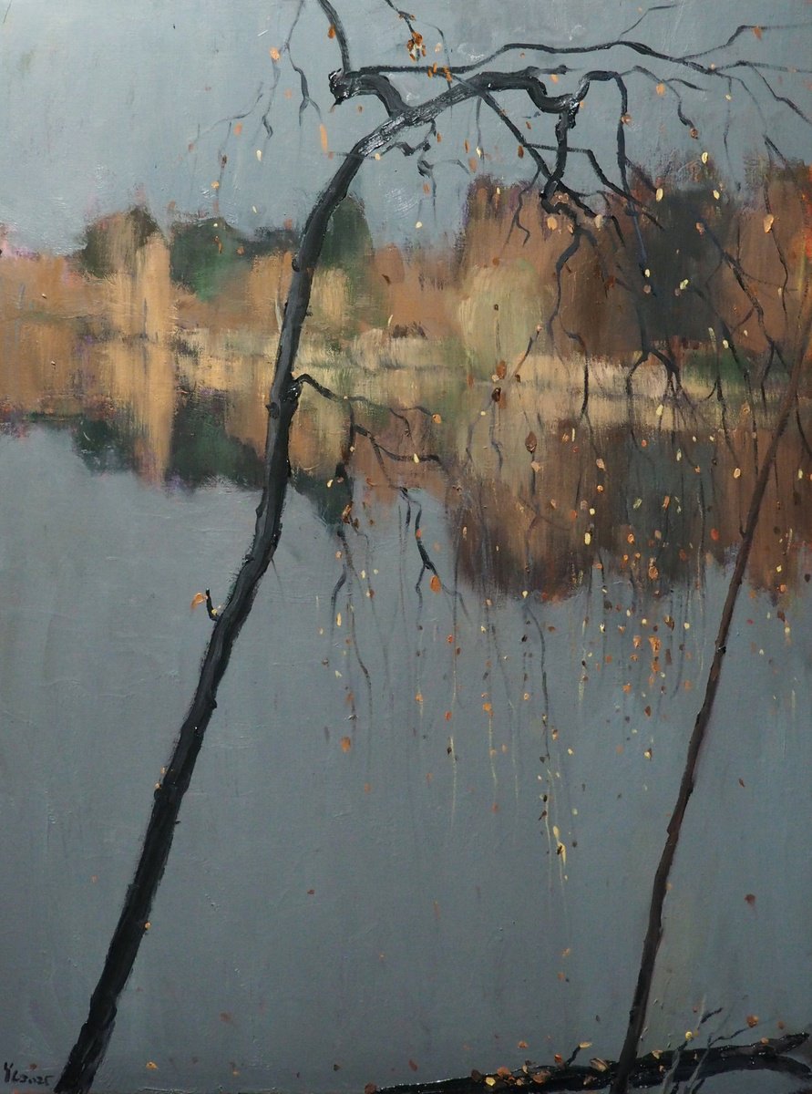 Impressionistic Landscape Oil Painting By Yuanyuan Liu, 24 X 31", Autumn Landscape, Original Artwork