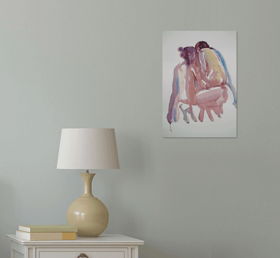 seated female nude