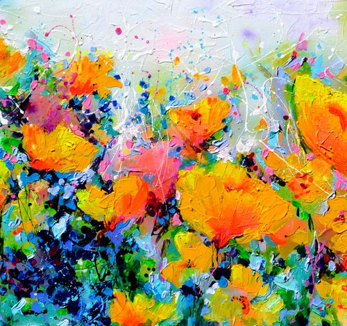 Californian Yellow Poppies Field by Soos Roxana Gabriela
