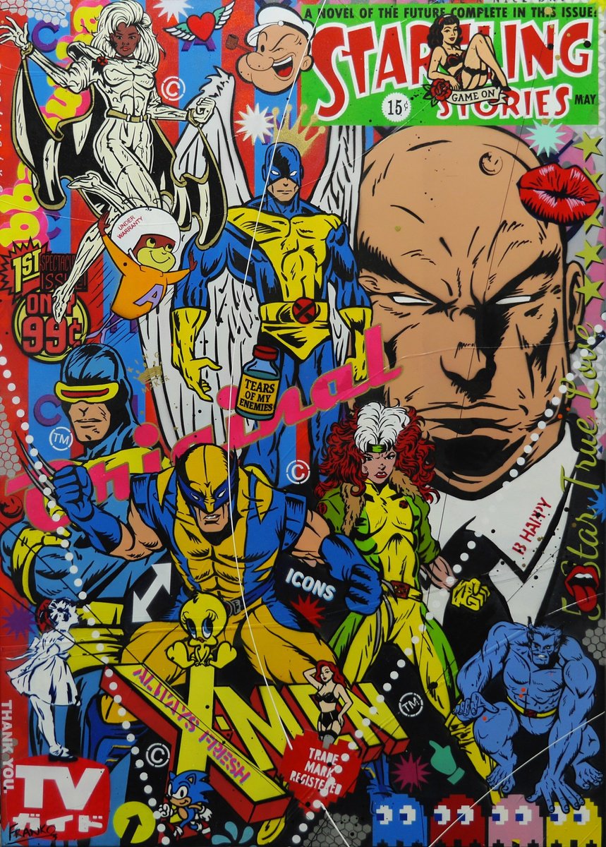 Urban And Pop Portrait Painting By Franko, 39 X 55, The Heat, Original Artwork