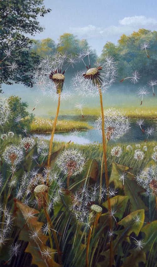 Dandelions by the Lake by Oleg Riabchuk