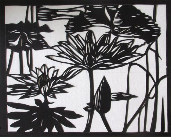 waterlily paper cut