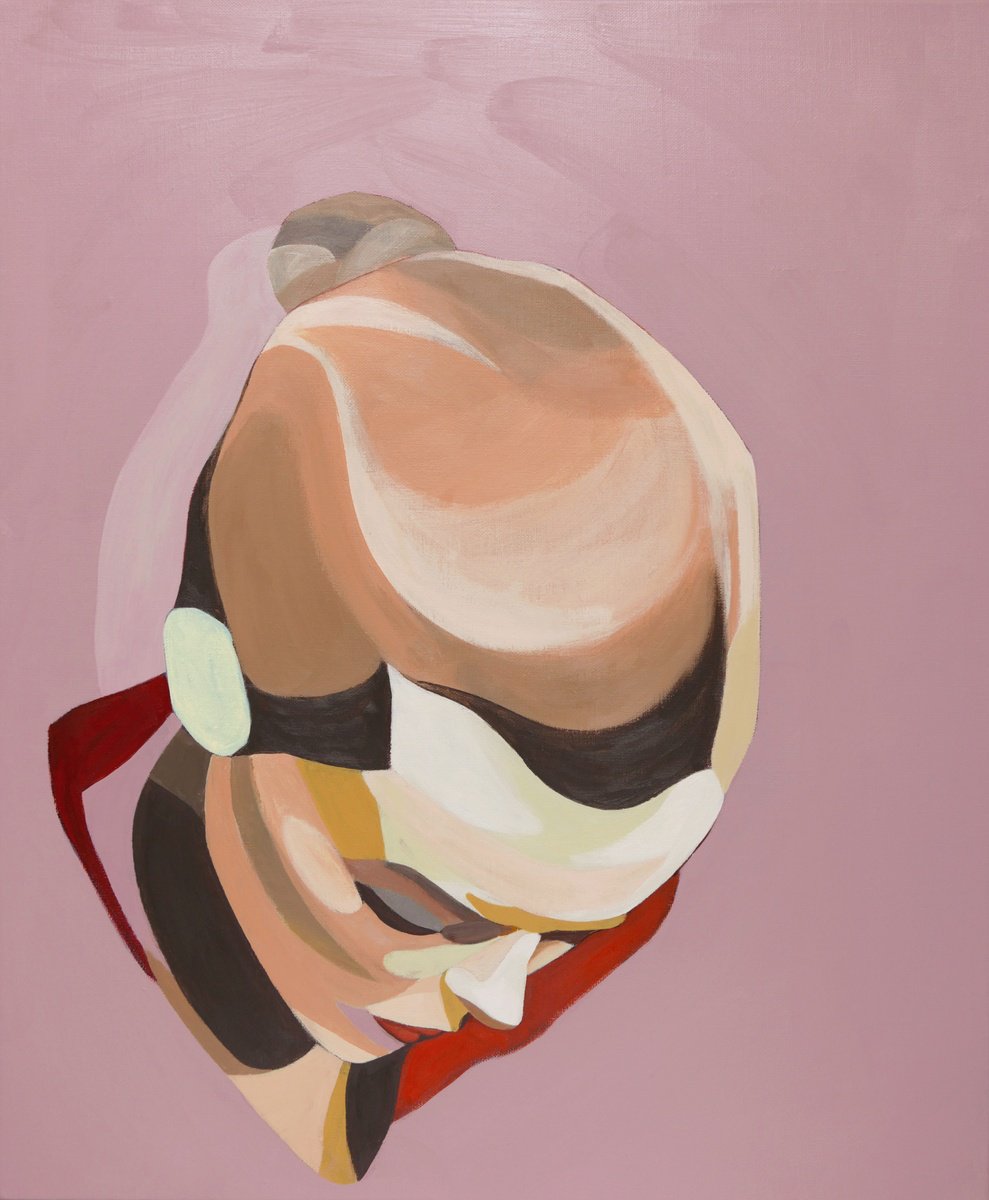 Expressive Portrait Acrylic Painting By Young Park, 20 X 24", Life,Life, Original Artwork