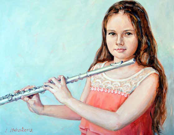 Girl with flute.