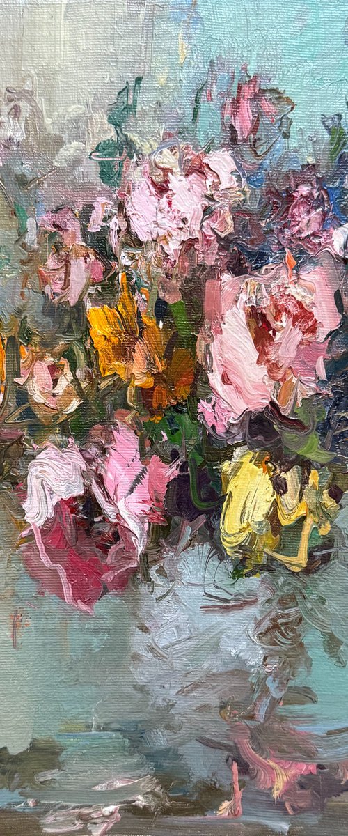 Pink on Blue by Hennadii Penskyi