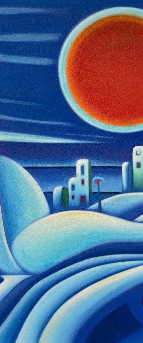 Blood Moon Over Frosty City by Helena Revuelta