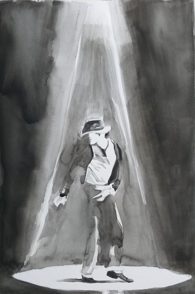 Michael Jackson, black and white, monochrome by Geeta Yerra