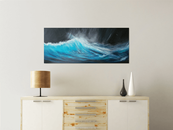 Pure Surf 7- Surf, Wave Art, Seascape, Storm, Teal