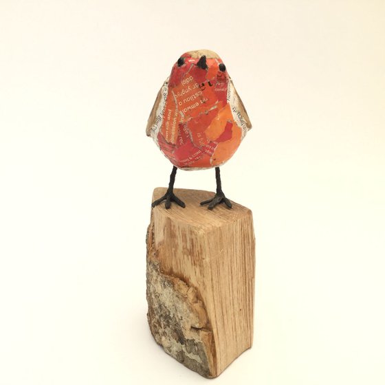 Robin  paper bird sculpture