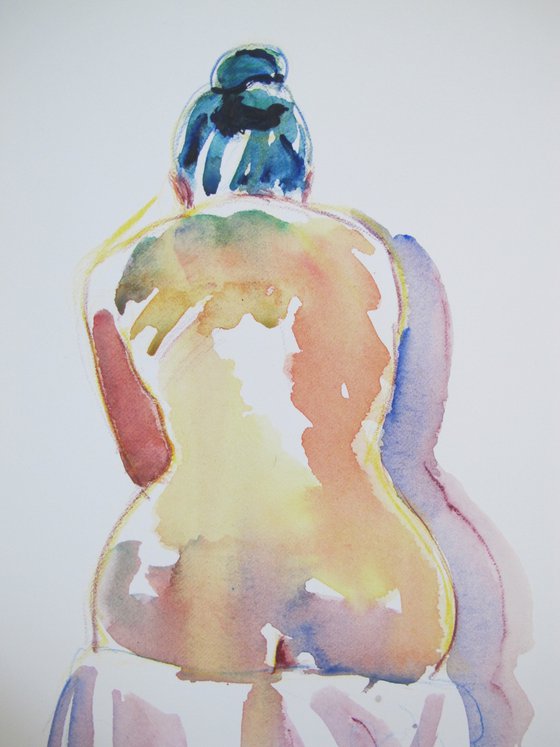 Seated Nude back study