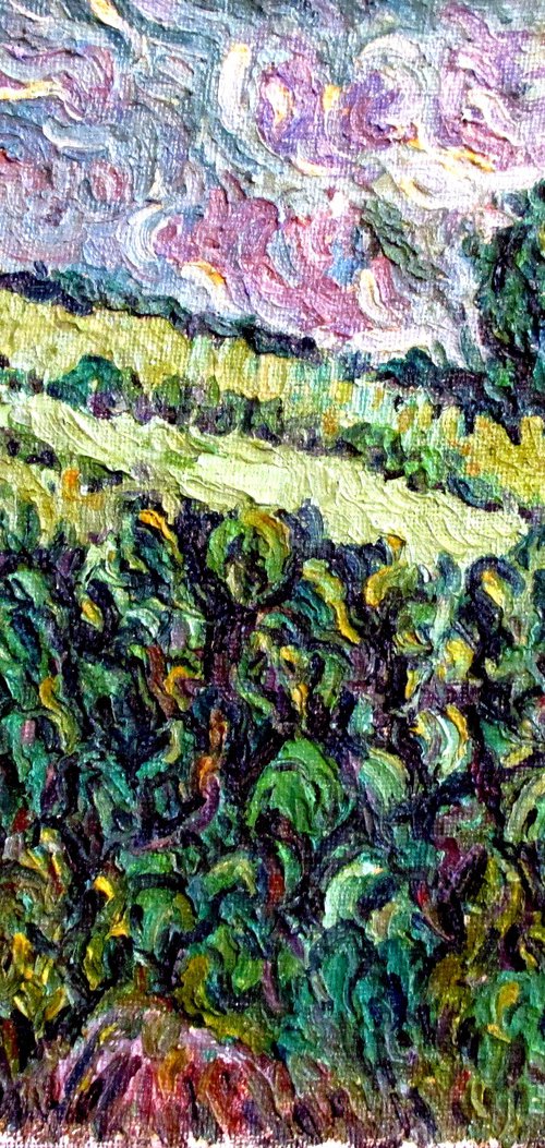 Highland landscape on hessian by Richard Meyer