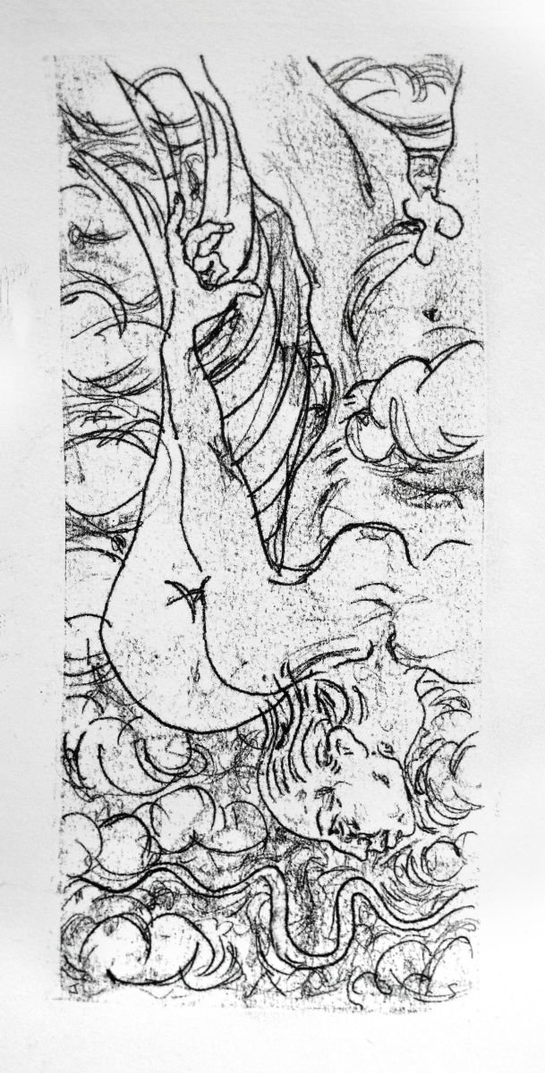 Illustrative Portrait Limited Edition Print By John Sharp, 4 X 9, Angel31, Original Artwork