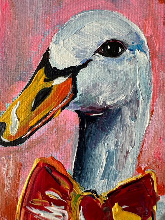 Portrait Goose with bow