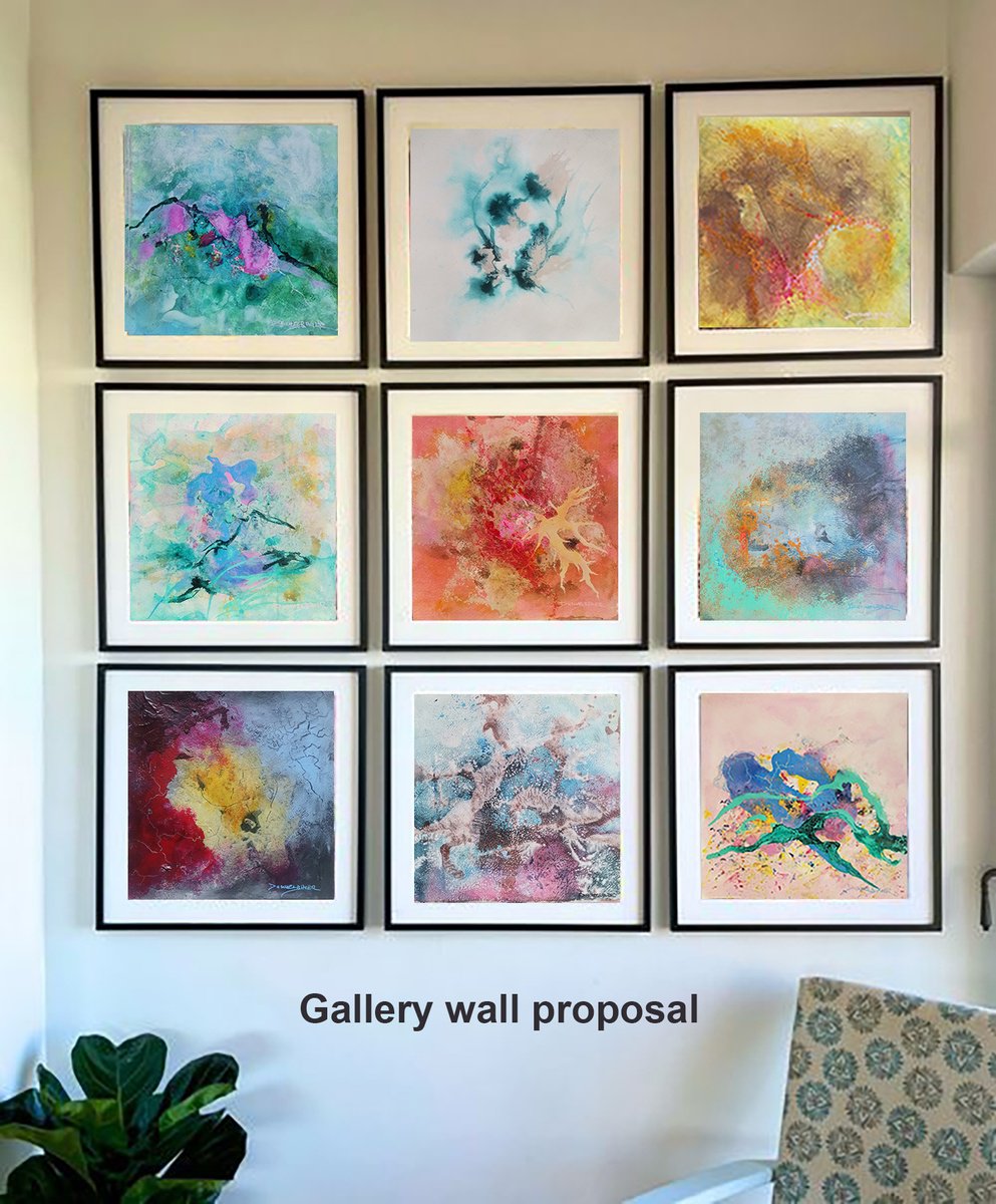 Organic Abstract Acrylic Painting By Doris Duschelbauer, 13 X 13, Beyond Words Ii, Original Artwork