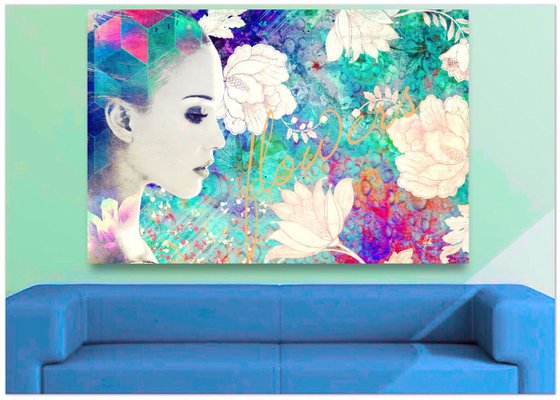 Flowers 5 | Digital Painting printed on Canvas | Simone Morana Cyla | 2015 | Unique Artwork | 80 x 53.3 cm | Published |