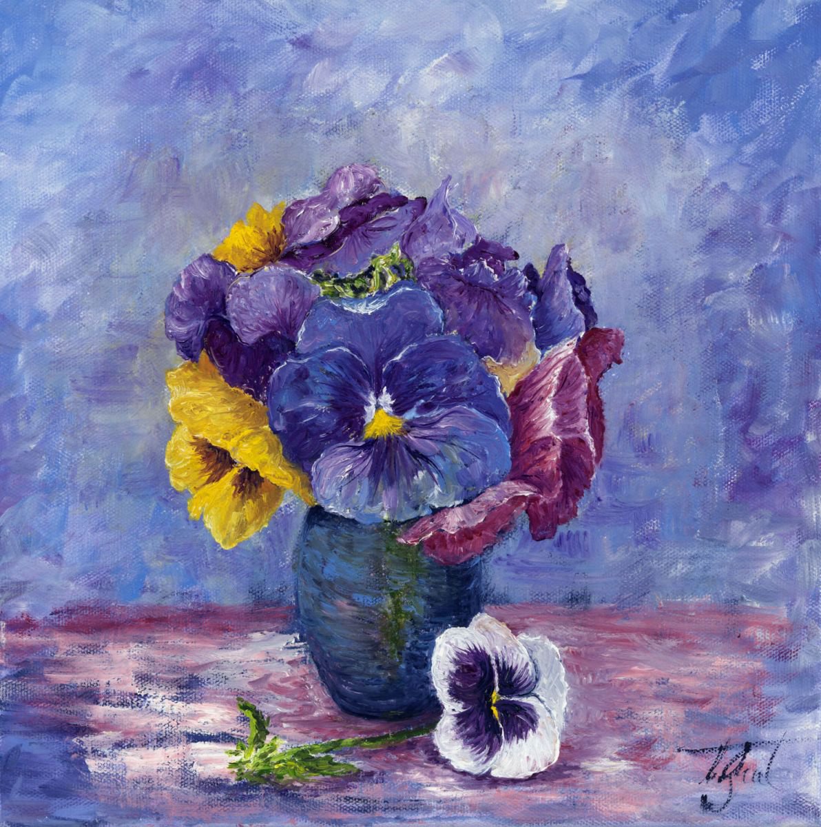 Posy of Pansies by Christine Gaut