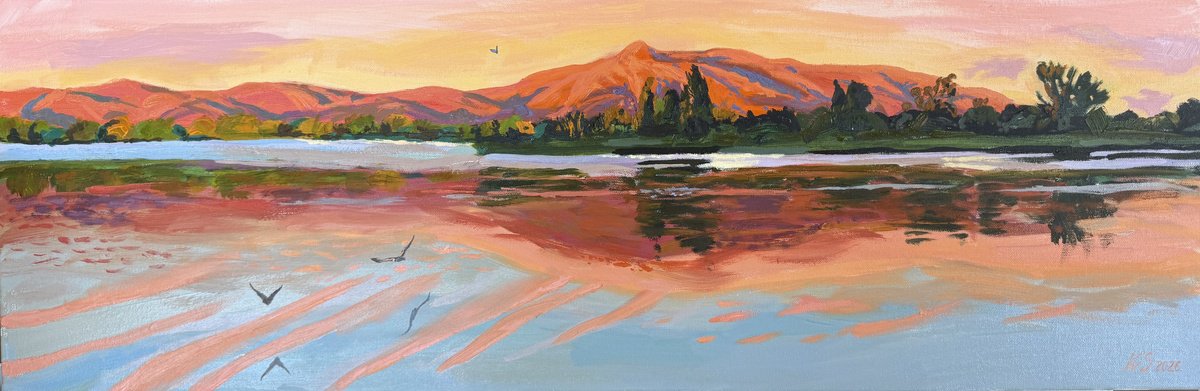 Sunset At Lake Elizabeth By Kate Sosonna, 36 X 12, Artwork For Sale On Artfinder