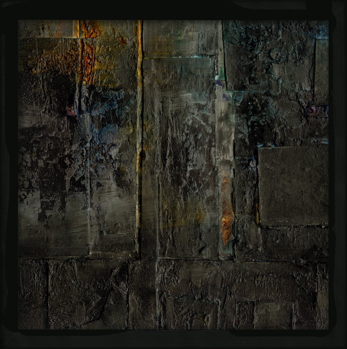 Abstract Painting By Kathy Morton Stanion, 13 X 13", Midnight Magic 14, Original Artwork