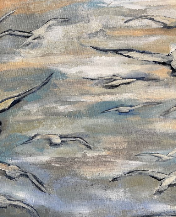 Birds and Wispy Clouds