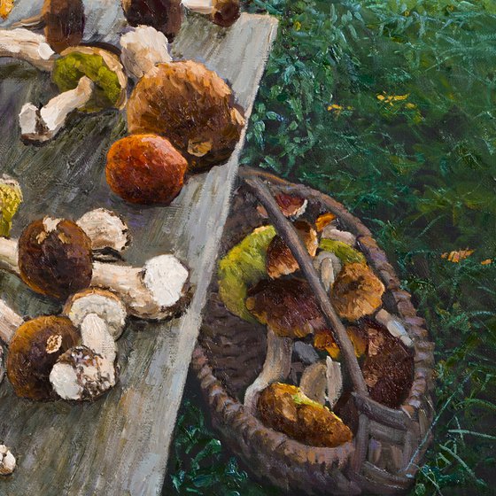 Still Life with Porcini Mushrooms
