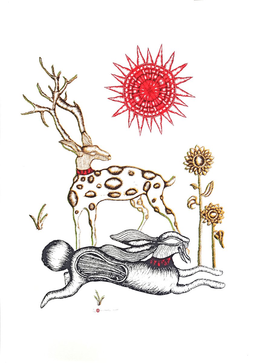 Illustrative Screenprint , Escape By Mine Okur, 28 X 39, Artwork For Sale On Artfinder