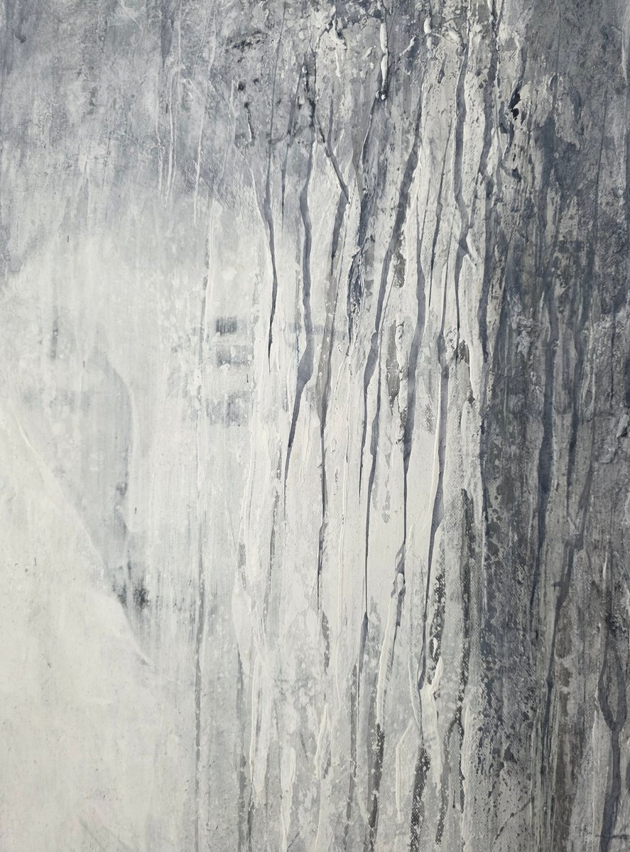 Organic Portrait Acrylic Painting By Doris Duschelbauer, 38 X 57, Disappearing - Desapareciendo, Original Artwork