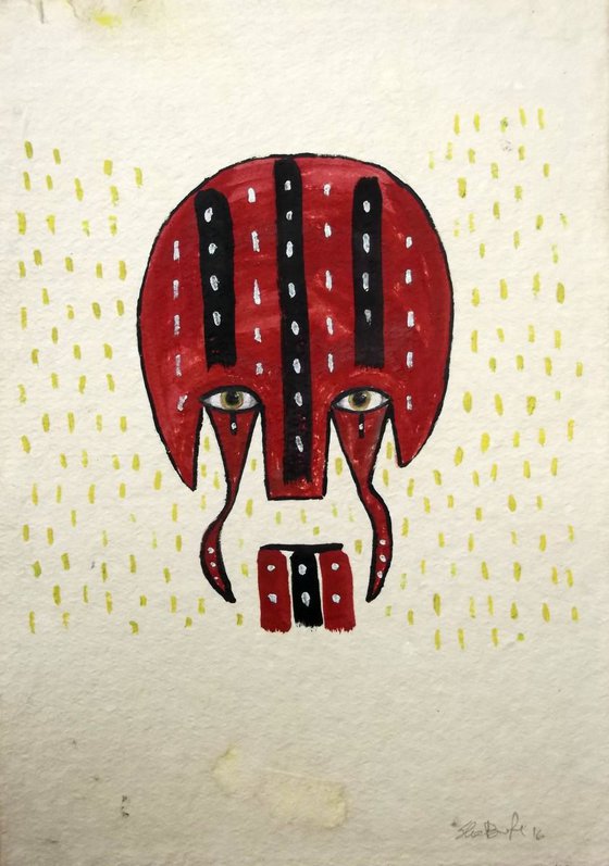 red mask - native american inspired