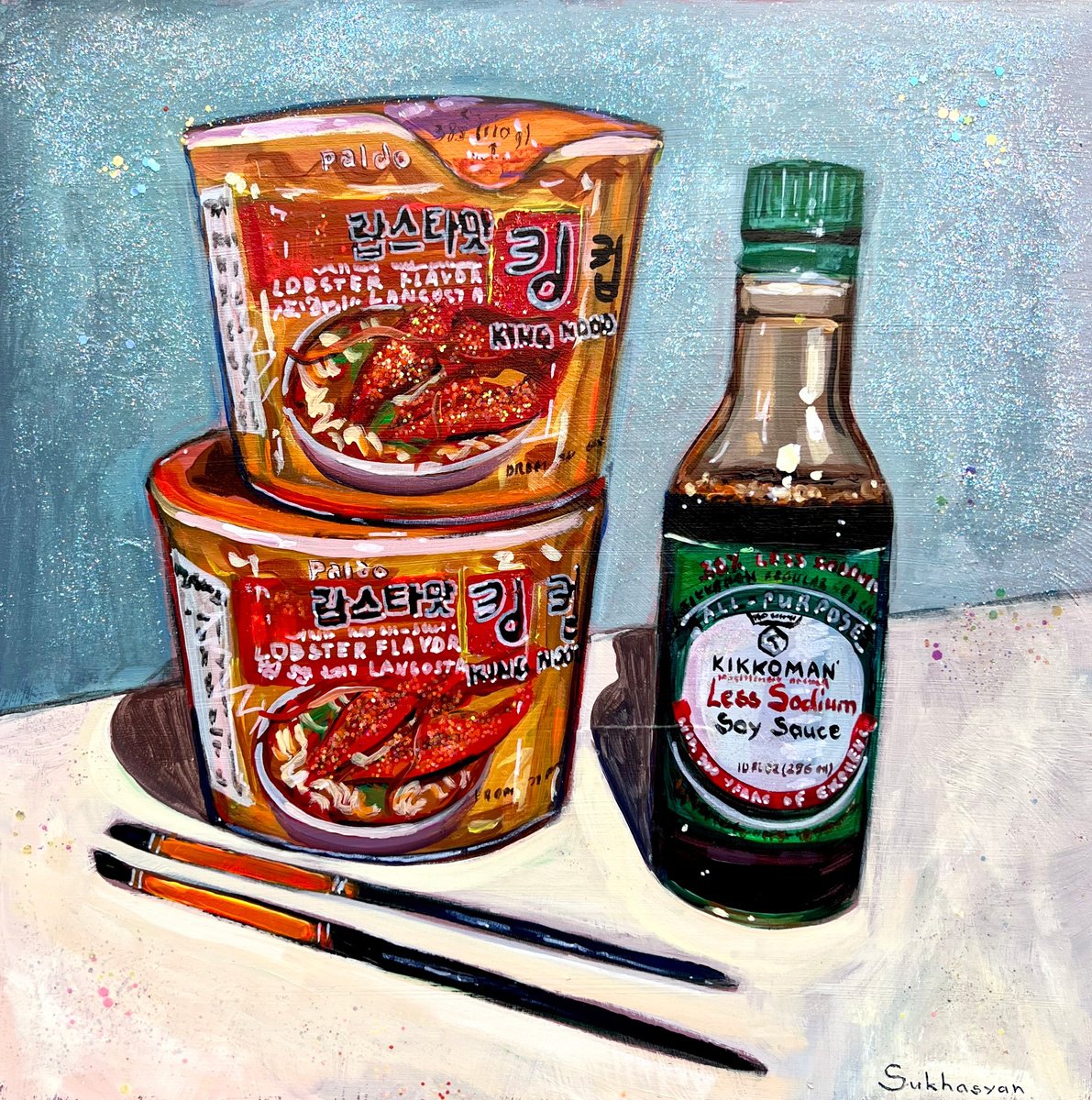 Still life with Ramen and Soy Sauce by Victoria Sukhasyan