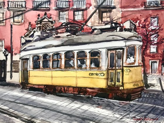 Yellow Tram of Lisbon - Portugal