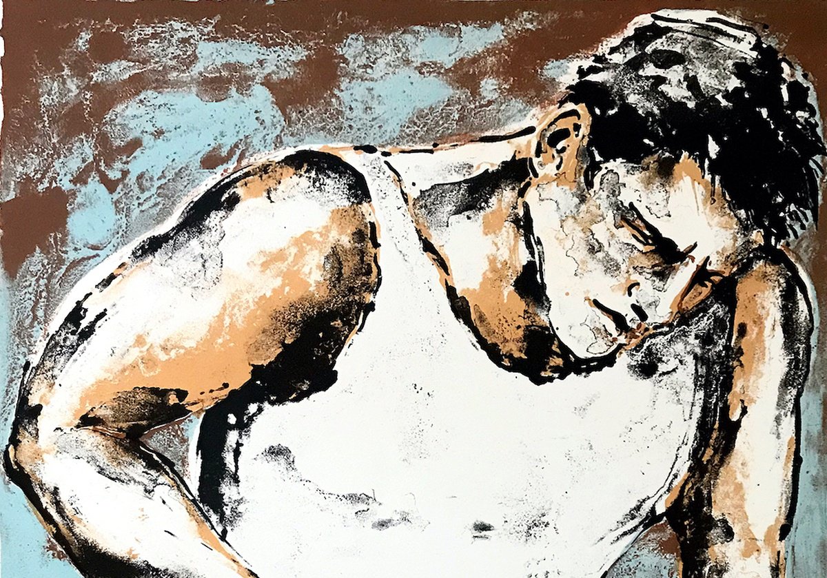 Screenprint , Sawing Wood By Tim Southall, 20 X 28, Artwork For Sale On Artfinder