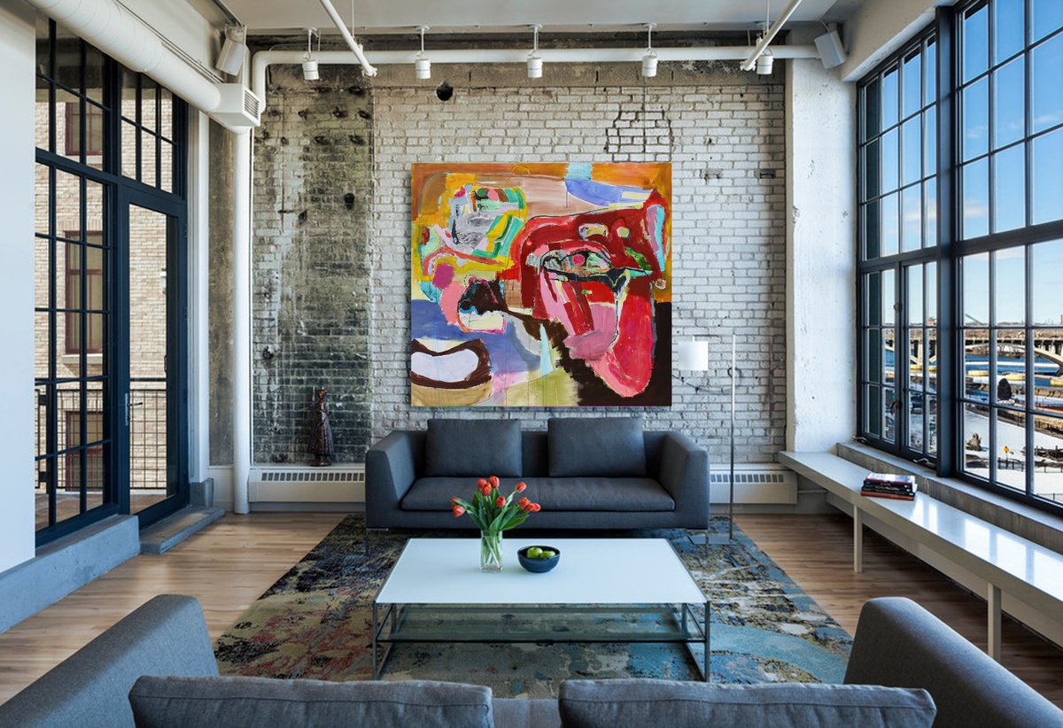 Organic Abstract Acrylic Painting By Sergiy Dekalyuk, 81 X 76", Composition 24. Life, Original Artwork