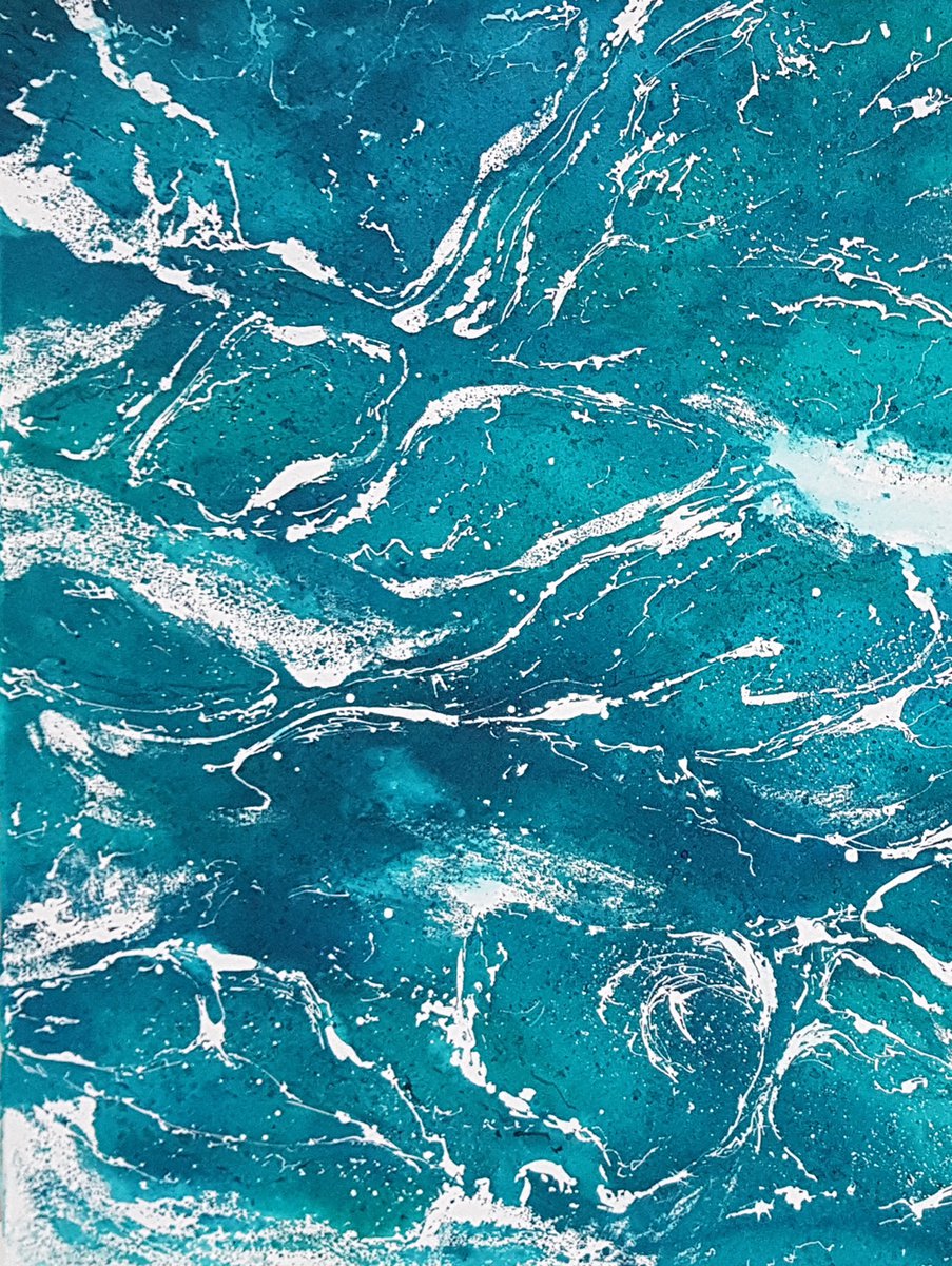 Waves and sea #25. Seascape Watercolour painting by Svetlana Lileeva