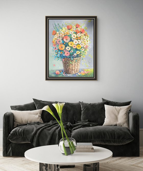 Wildflowers in a Basket